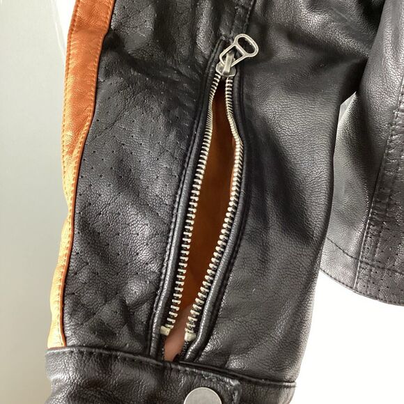 Y2K vintage WILSONS black MOTORCYCLE cafe racer XXL black jacket racing - Picture 10 of 11